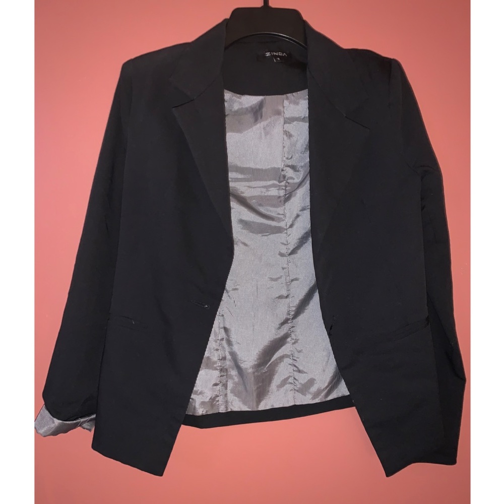 Fitted Navy Blue Blazer